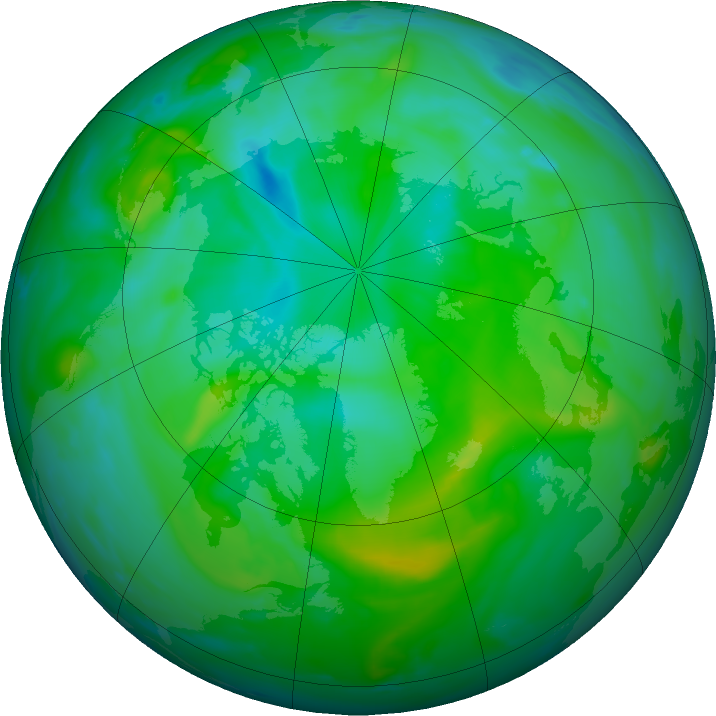 Arctic ozone map for 06 August 2016